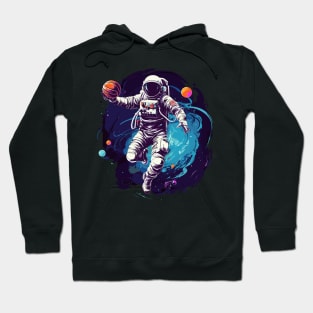 Astronauts playing basketball in space Hoodie